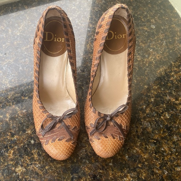 Vintage Dior Snakeskin Heels - Size 37.5/6.5 - Picture 4 of 7